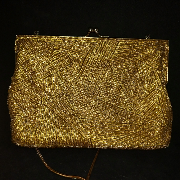 Carolyne Barton Handbags - Carolyne Barton night gold clutch